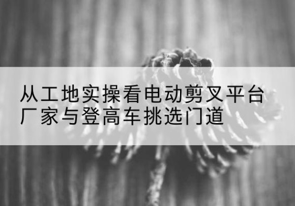 龙潭电动剪叉升降平台厂家-从工地实操看电动剪叉平台厂家与登高车挑选门道